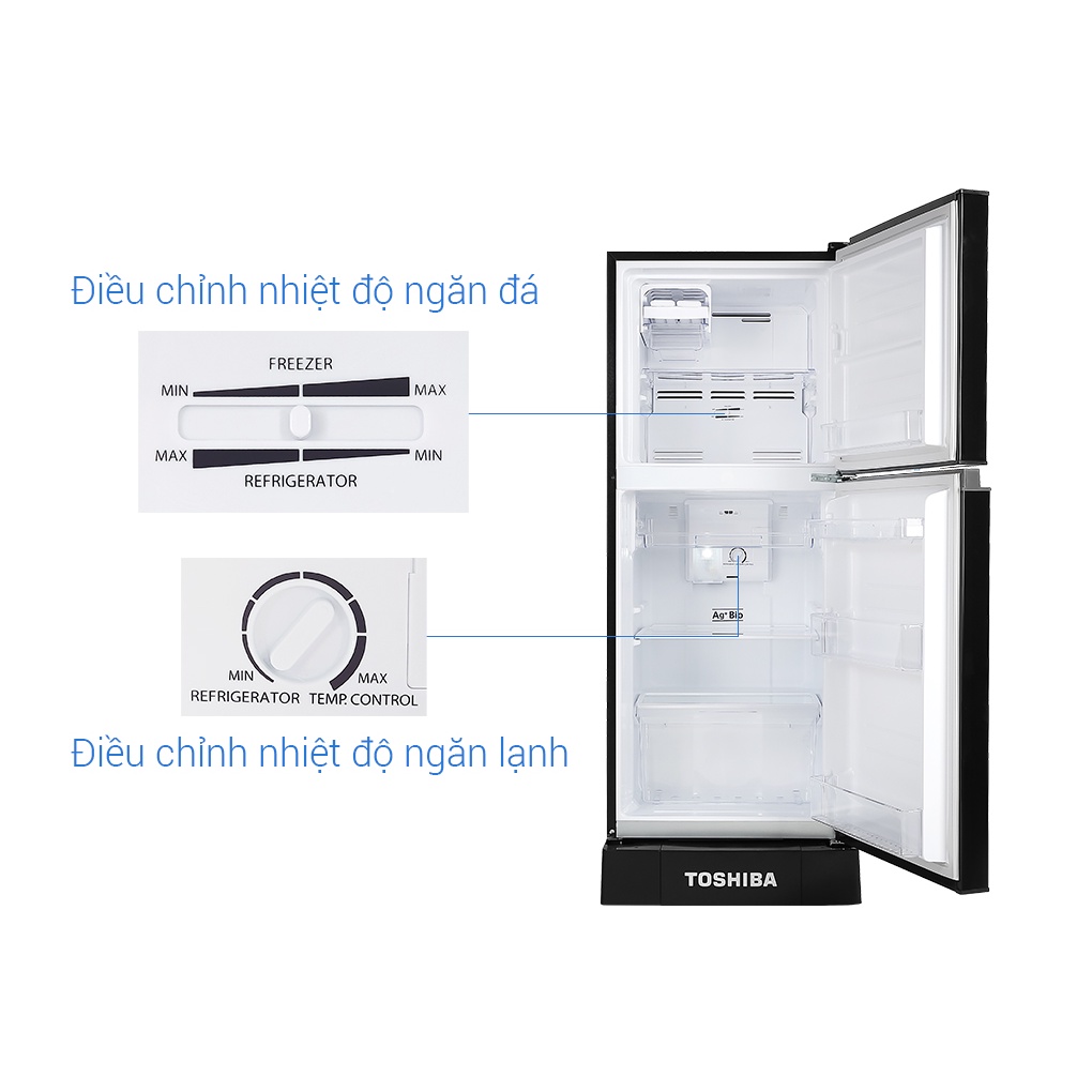 Tủ Lạnh Toshiba Inverter 194 lít GR-A25VM(UKG1) - Ngăn đông mềm, Bộ lọc Ag+ Bio, Miễn phí giao hàng HCM.