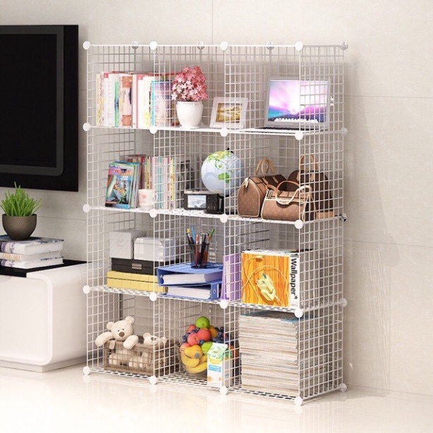 Tủ ghép lưới sắt thép đa năng hiện đại để sách, decor, trưng bày, trang trí mọi không gian, Bán theo tấm