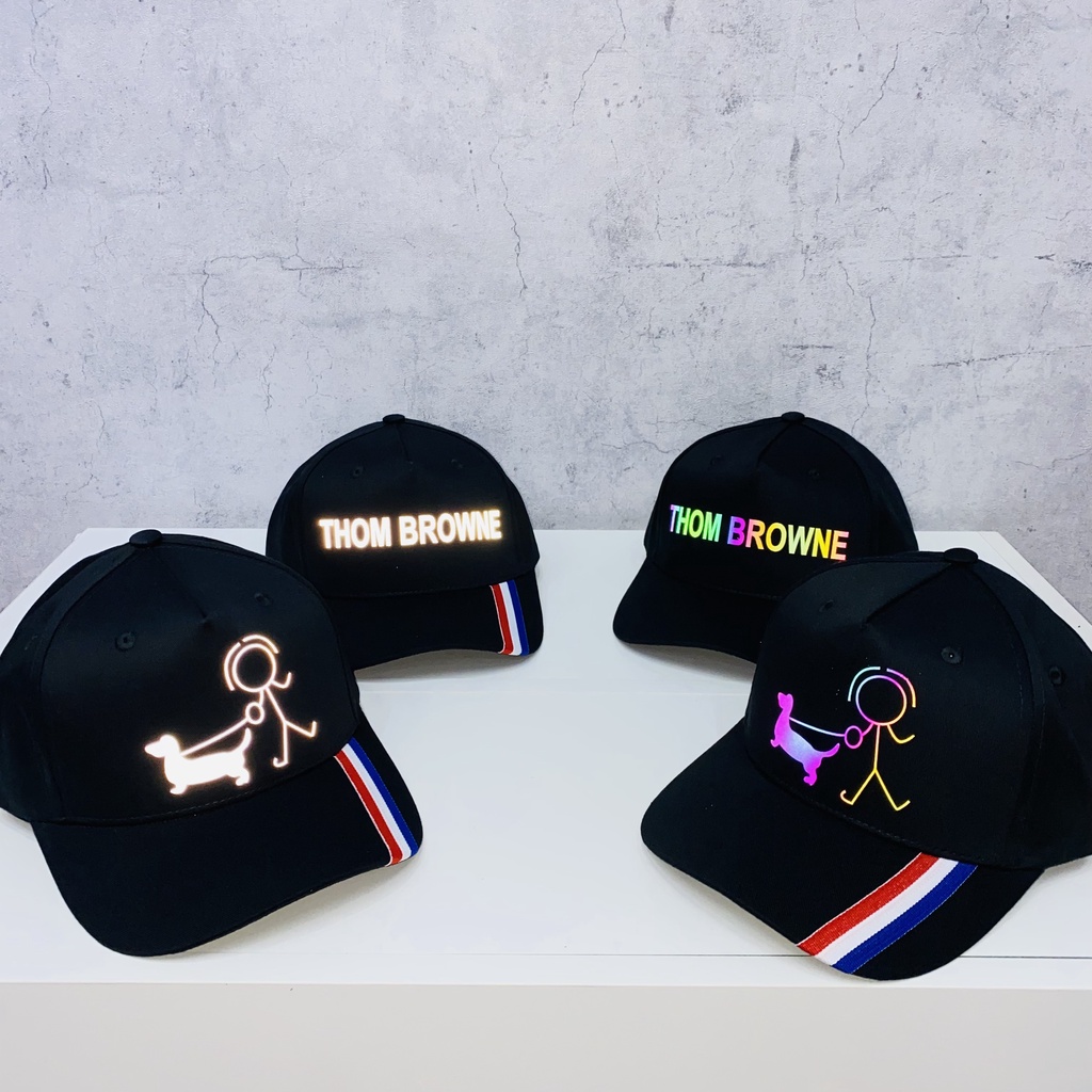 Trùm Xưởng -Nón in chữ Thom Browne dạ quang, phản quang 7 màu, Mũ dân chơi phố về đêm form unisex, TX441