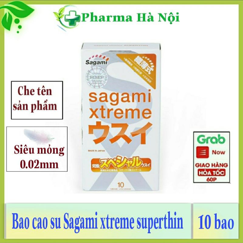 Bao cao su Sagami xtreme super thin hộp 10 chiếc 🌸tem chống hàng giả 🌸 Siêu siêu mỏng