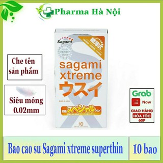 Bao cao su Sagami xtreme super thin hộp 10 chiếc 🌸tem chống hàng giả 🌸 Siêu siêu mỏng
