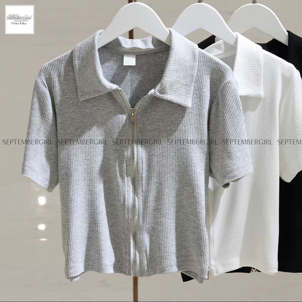 Áo polo nữ SEPTEMBERGIRL áo thun ngắn tay dáng croptop - AO TOP NU 022V1