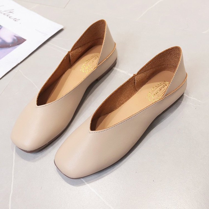 Giày lười đế bằng màu trơn dành cho nữ | BigBuy360 - bigbuy360.vn