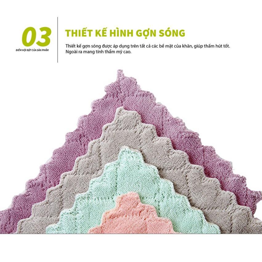 Set 10 khăn lau đa năng bếp, bát đĩa, cốc chén SIÊU THẤM HÚT - DỄ GIẶT - KHÔNG RA LÔNG