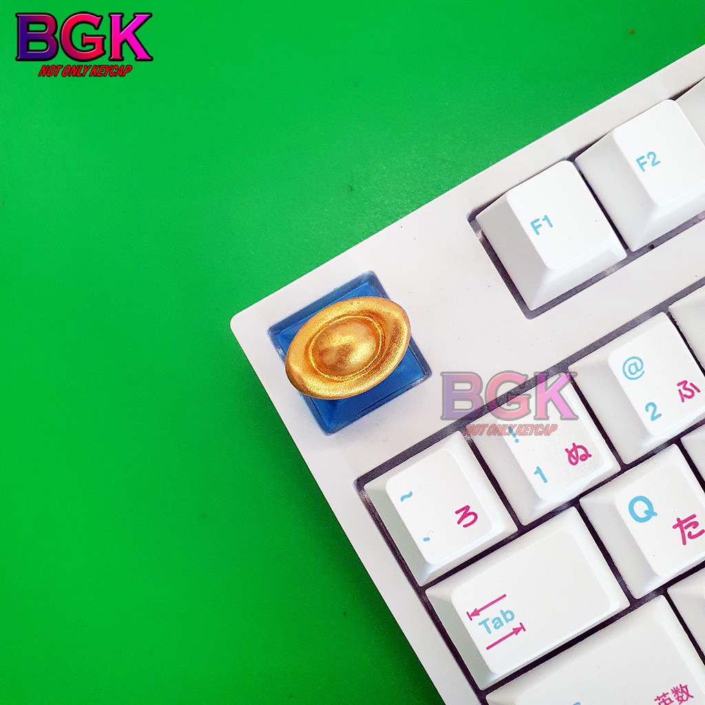 Keycap Lẻ Kim Nguyên Bảo Thỏi Vàng Cực Đẹp SA profile 1U ( keycap resin độc lạ )( Keycap Artisan )