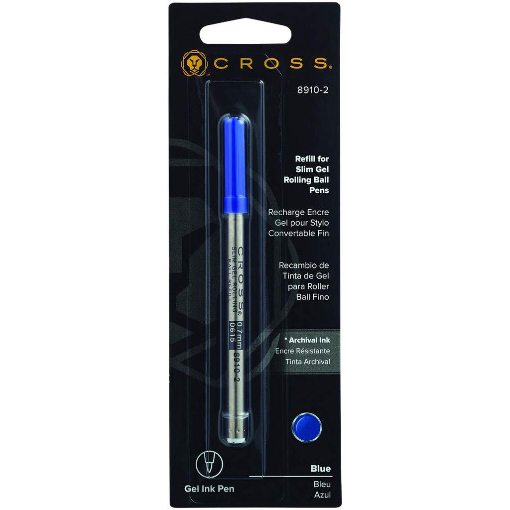 Ruột Bút Chính Hãng Cross 8910-2 Màu Xanh Gel Rollerball Refill