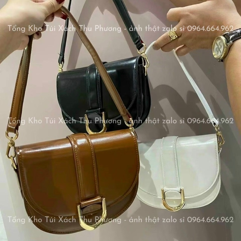 Túi CN.K dáng bầu móng ngựa kẹp nách nữ size 18 hàng chuẩn xịn