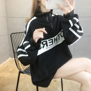 Áo Hoodie Tay Dài Khóa Kéo Che Bụng 200 Jin mm Phong Cách Hàn Quốc