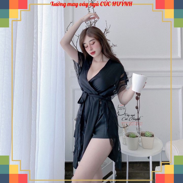 [Freesize đến 65kg] Áo choàng ngủ AC0002 phong cách sexy, quyến rũ cho nữ, chất vải mềm mượt, ít nhăn, thoang mát | BigBuy360 - bigbuy360.vn