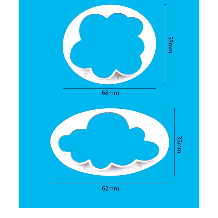 Bộ 5 Khuôn cắt đất sét, đất nặn, khuôn cắt bánh ngọt hình đám mây