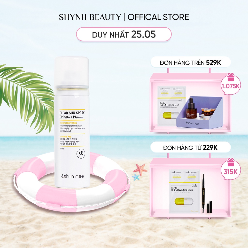 [Mã BMBAU50 giảm 7% đơn 99K] Xịt chống nắng Clear Sun Spray Shin Nee 50ml