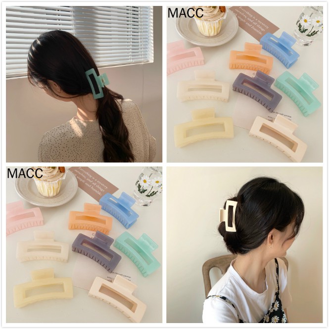 Kẹp tóc hình chữ nhật màu sắc nhẹ nhàng phong cách Hàn Quốc Dành Cho nữ