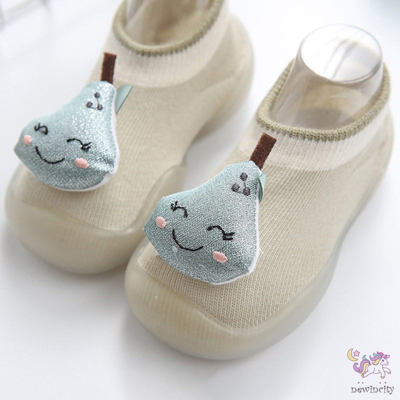 Giày đi trong nhà đế cao su họa tiết trái cây phong cách Hàn Quốc thời trang dễ thương cho bé