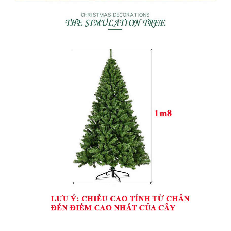Cây thông Noel 180cm tán lá siêu dày loại 650 đầu cành+ Bộ phụ kiện trang trí cao cấp- C180