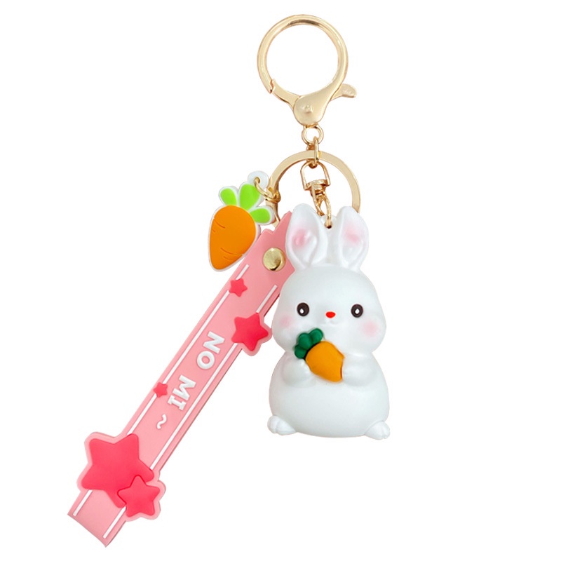 Baimao Chính Hãng Móc Chìa Khóa Xe Hơi Cặp Đôi Hình Thỏ Cơm glutinous rice Thời Trang Tinh Tế