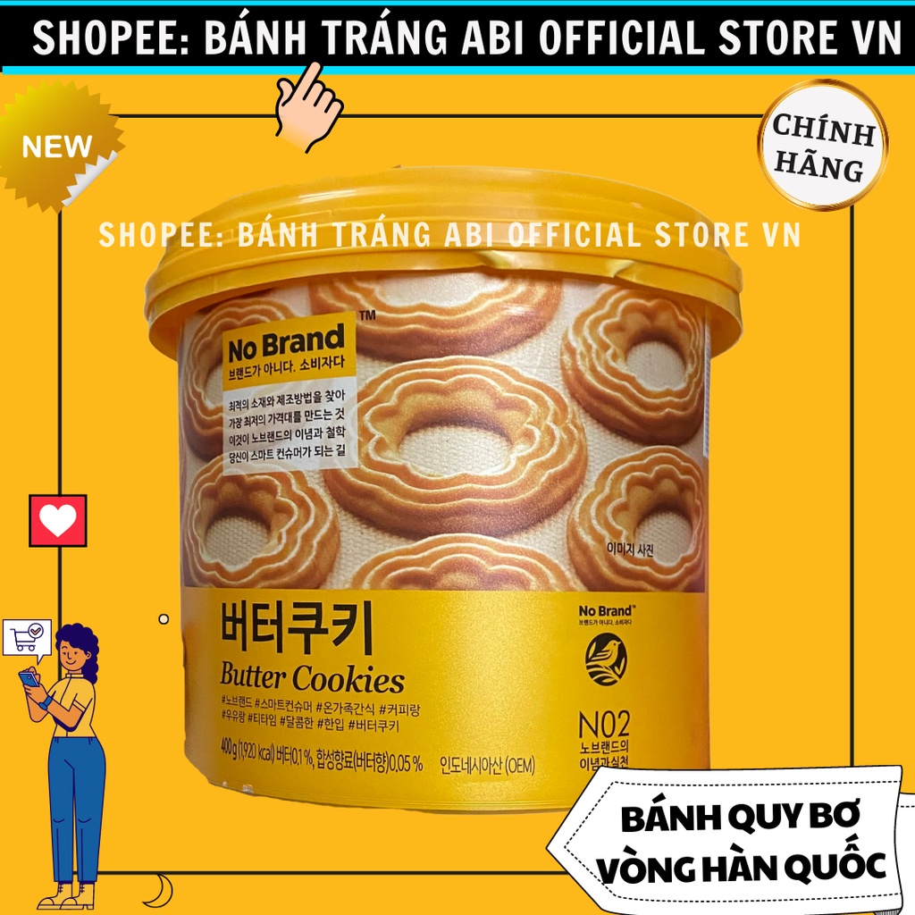 BÁNH QUY XÔ BƠ VÒNG HÃNG NO BRAND MÃ N02 HÀN QUỐC HỘP 400G