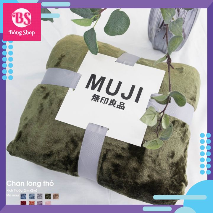 Chăn lông tuyết Muji siêu mềm mịn, chăn lông tuyết cao cấp