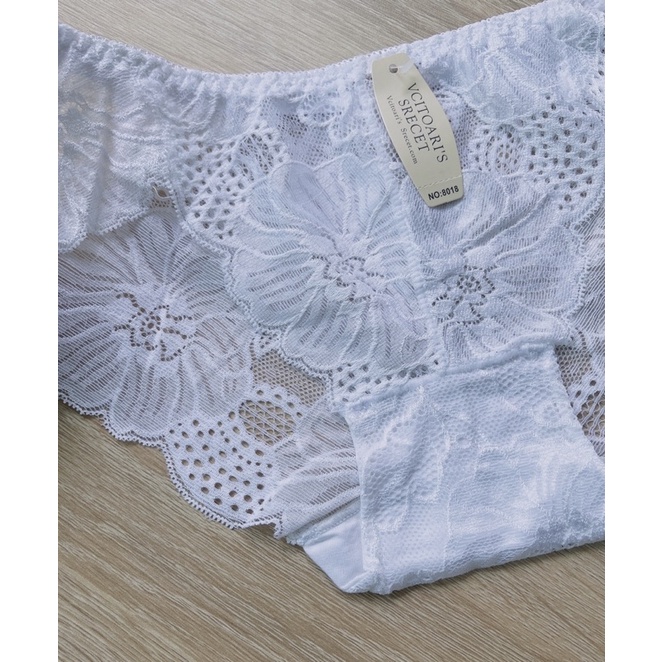 Quần lót ren Nữ Màu trắng Rất sexy _ Quần lót ren Hoa hồng đáy 100% cotton kháng khuẩn