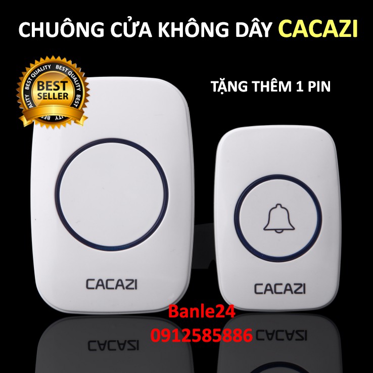 Chuông cửa không dây Cacazi cực tốt (chuông bấm), tặng thêm pin, bảo hành 1 đổi 1 trong 1 tháng