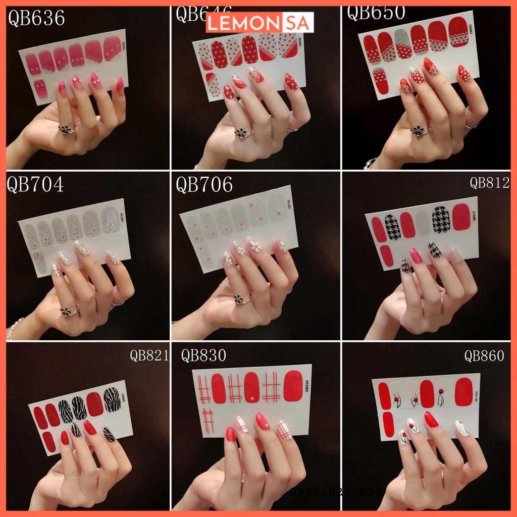 Tấm sticker dán trang trí móng tay có sẵn keo, không thấm nước, sử dụng tiện lợi, phù hợp đi chơi, đi tiệc - Mã QB
