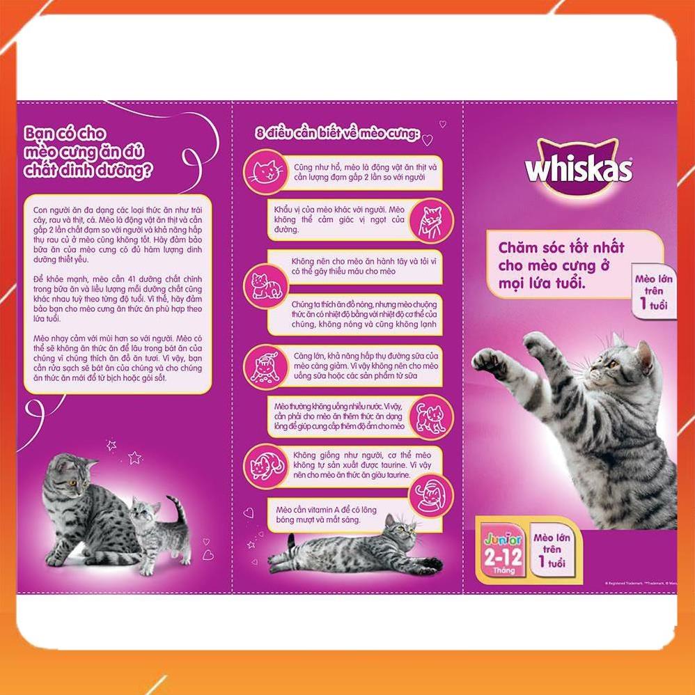 Thức ăn cho mèo Whiskas Adult gói 1.2kg - Hạt cho mèo lớn nhiều vị hạt mềm đầy đủ dinh dưỡng tốt cho mắt làm đẹp lông