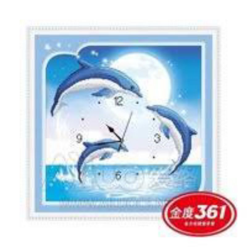 Tranh thêu chữ thập Gia Đình Cá Heo 222652(47x47cm)
