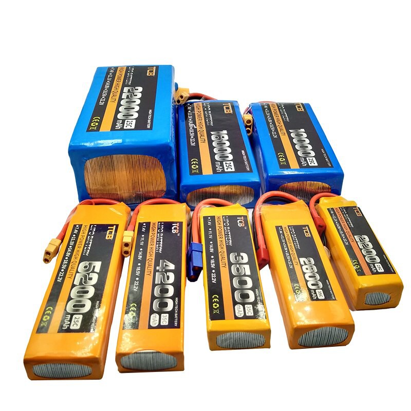 Pin Lipo TCB 2S 3S 4S 6S 1500mah 2200mah 2500mah 2800mah 5400mah 7000mAh 35C giắc cắm XT60 XT60H jack T JST các thể loại