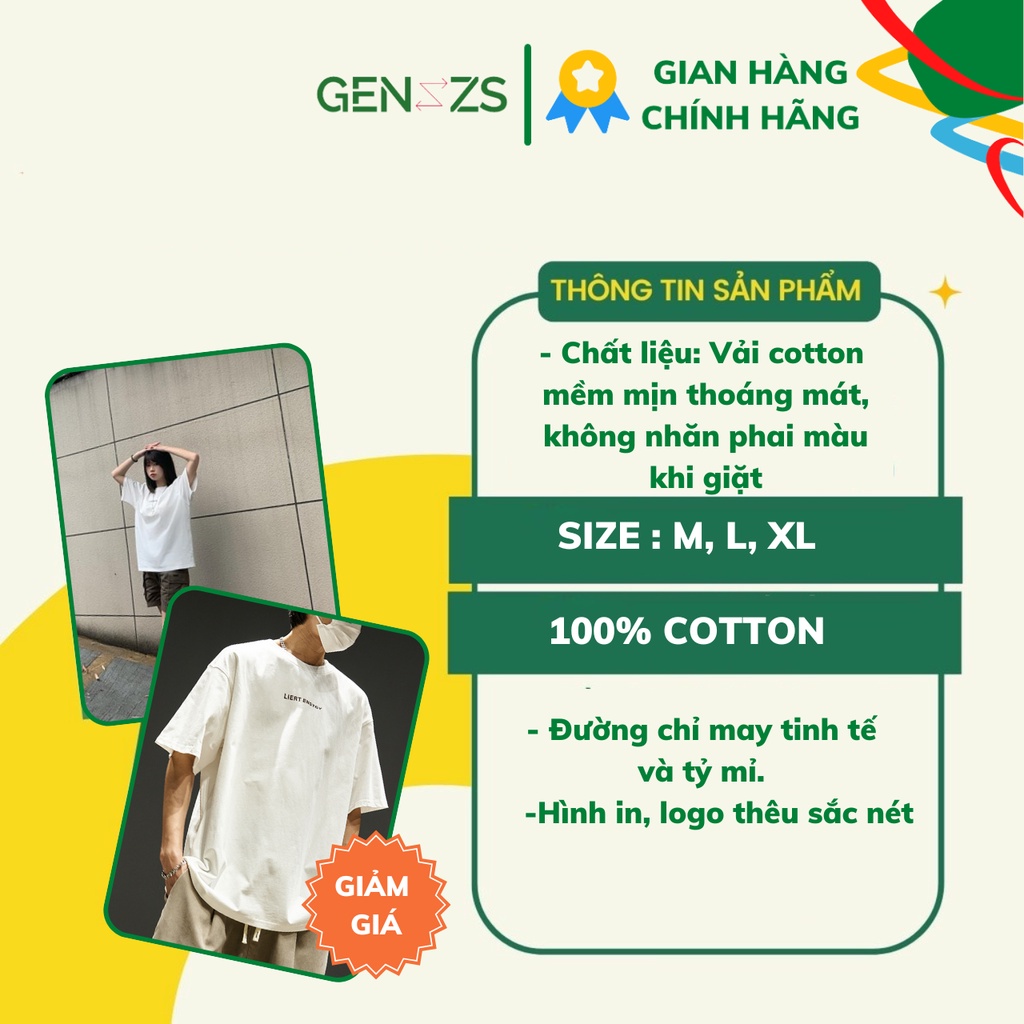 Áo thun Unisex LIERT ENGTGY tay lỡ oversize form rộng, phiên bản Nữ