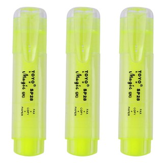 Vỉ 3 cây viết dạ quang toyo - vàng