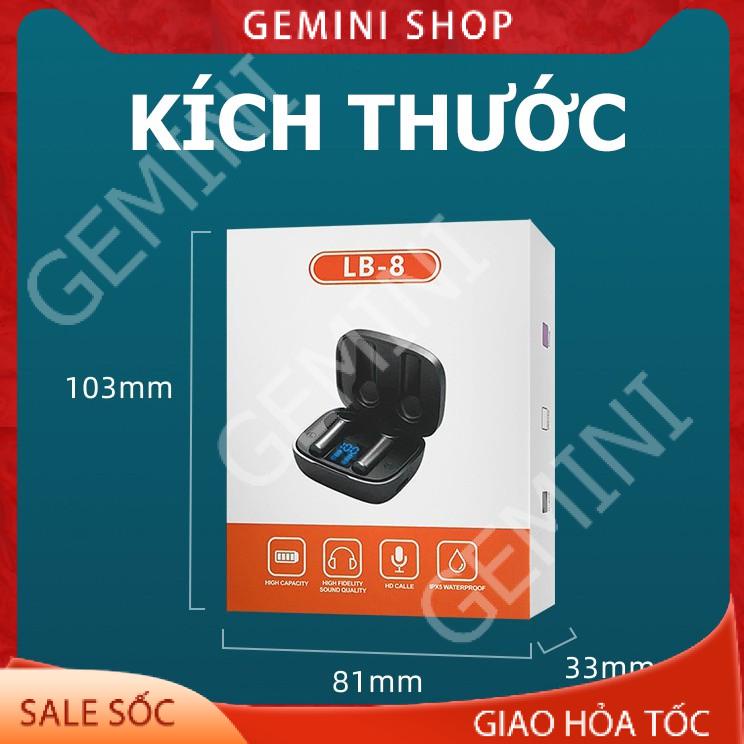 Tai nghe Bluetooth LB8 Pro TWS 5.0 True Wireless không dây cảm ứng chống nước IPX5 chống ồn pin trâu GEMINI SHOP