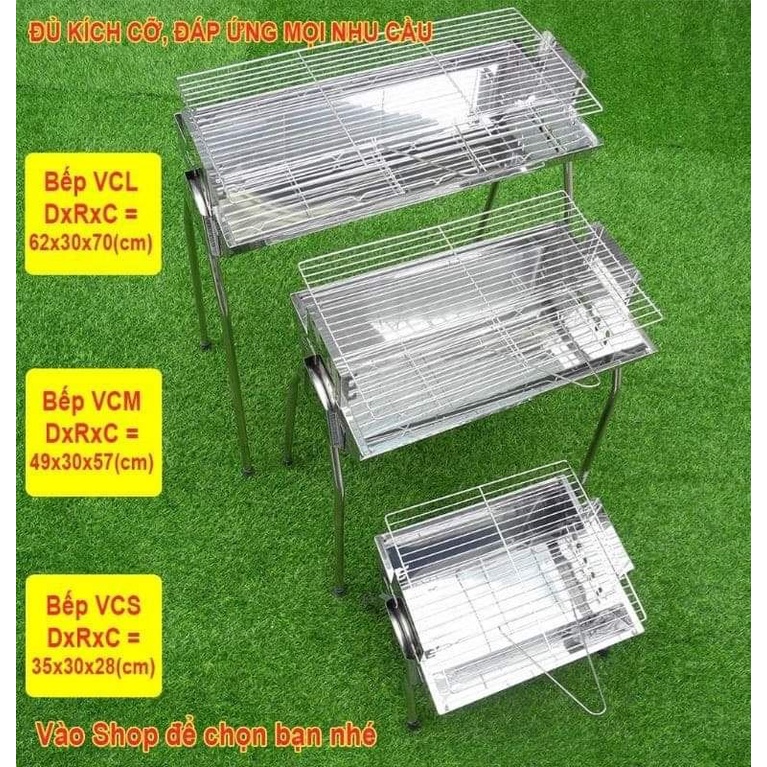 Vỉ bếp nướng than, vỉ bếp nướng BBQ bằng inox, kt 59*29cm