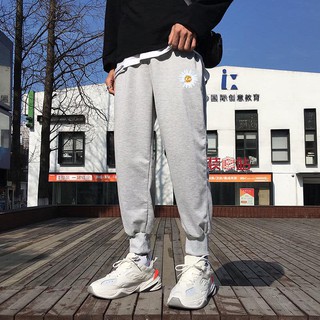 [hàng mới] QUẦN NỈ BO GẤU KIỂU DÁNG QUẦN JOGGER HOA CÚC UNISEX QUẦN NỮ XÁM CHẤT ĐẸP