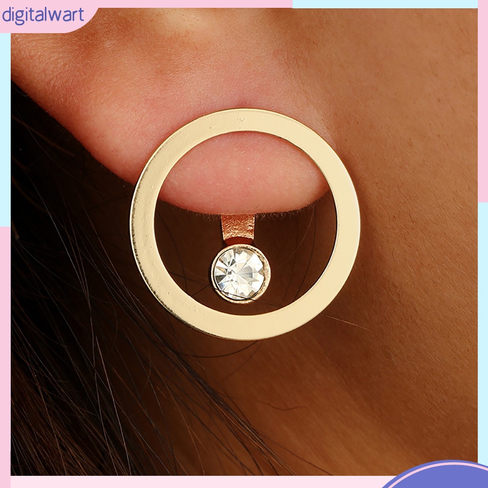 Khuyên tai 2 mặt đính đá thời trang cho nữ