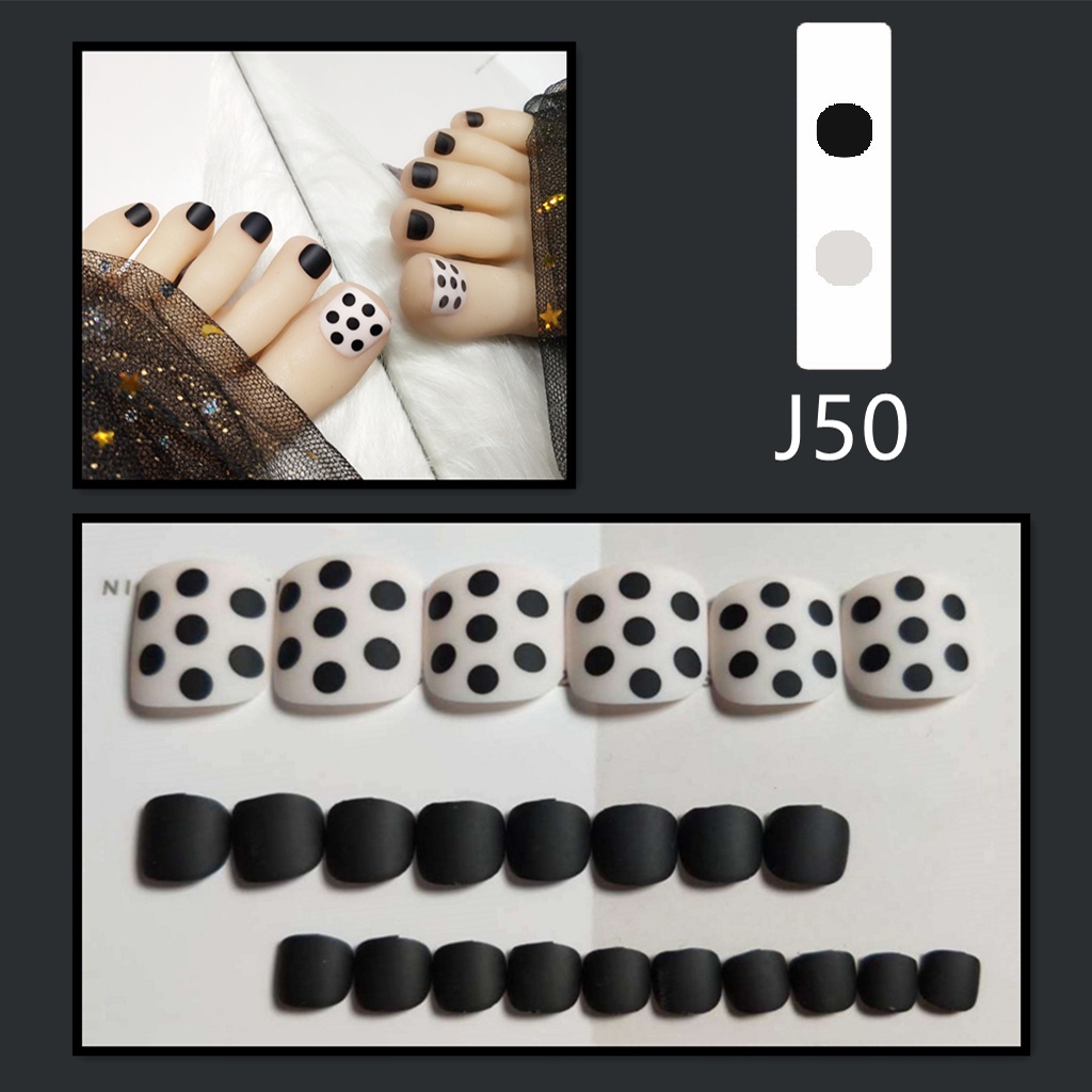 [Hàng mới về] Set 24 móng chân giả có keo dán làm đẹp tiện dụng