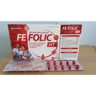 Fe Folic bổ sung sắt và acid folic, giảm thiếu máu do thiếu sắt, hỗ trợ quá trình tạo máu