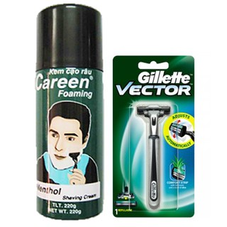 Bộ Kem Cạo Rau Careen Và Dạo Cạo Gillette Vector