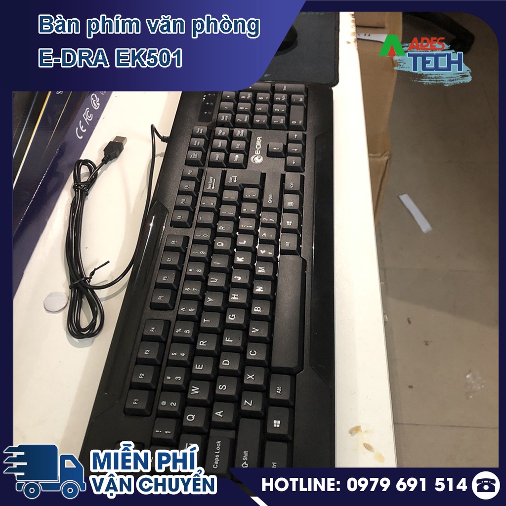 Bàn Phím Văn Phòng Edra EK501 - Bàn phím chuột E-DRA quốc dân - Gõ Siêu Êm, Kết Nối Dễ Dàng