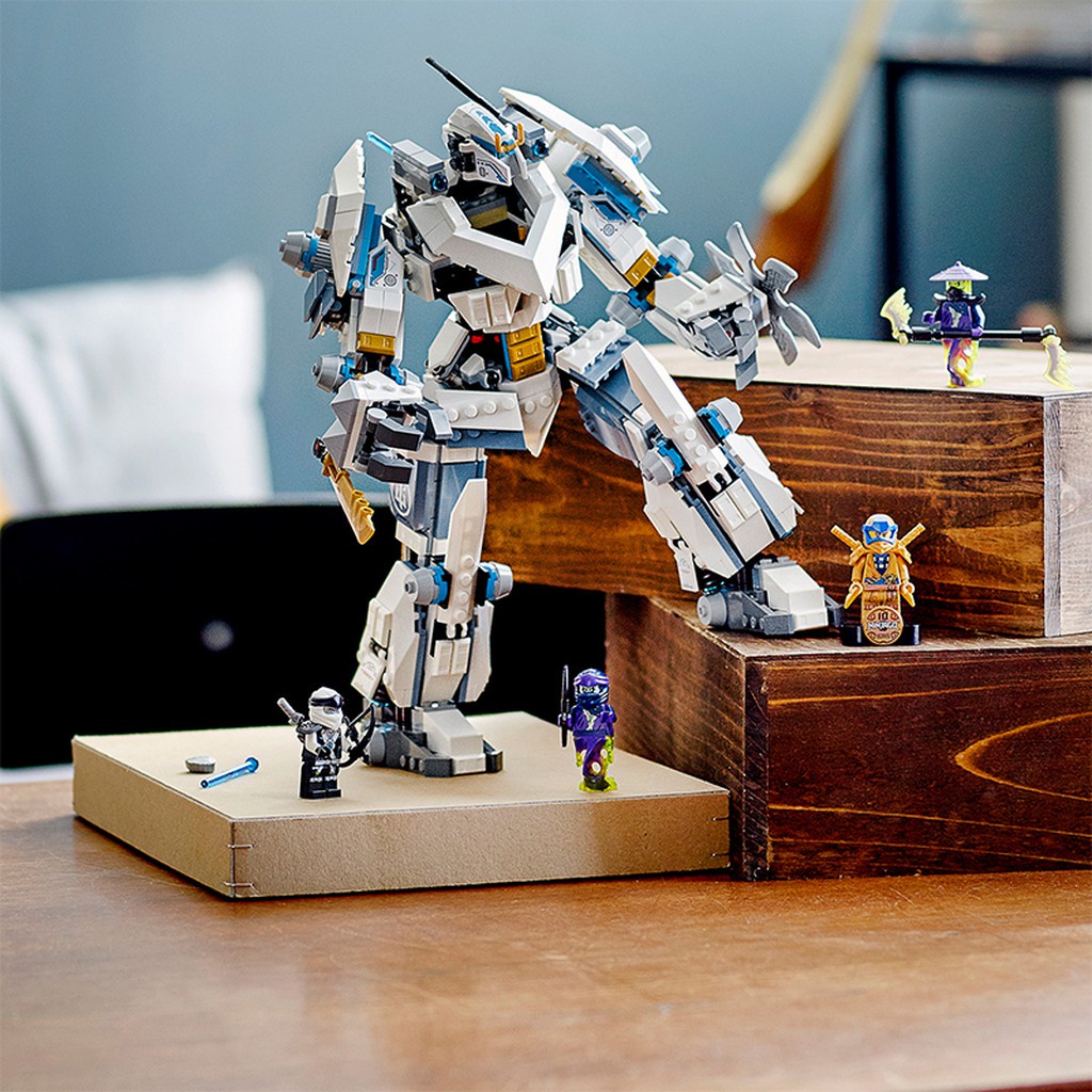 Lắp ráp Ninja Robot băng Titan chiến đấu của Zane xếp hình chiến giáp người máy Mech Battle 99901 / 717388
