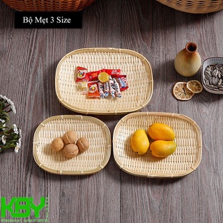 Mẹt tre trang trí chữ nhật - Mẹt mây tre đan - KBYbamboo