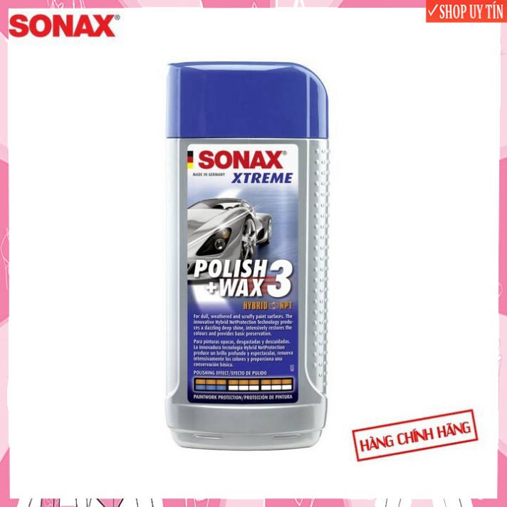 Sản Phẩm  Dung dịch xóa xước, đánh bóng và bảo vệ sơn xe 3 trong 1 thương hiệu Sonax của Đức - 202100 .