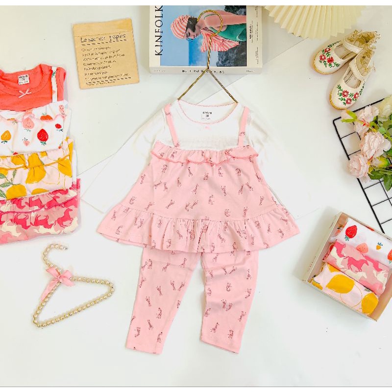 🎀10-22kg🎀 Bộ thu đông dáng babydoll giả yếm bé gái chất bozip Sài Gòn