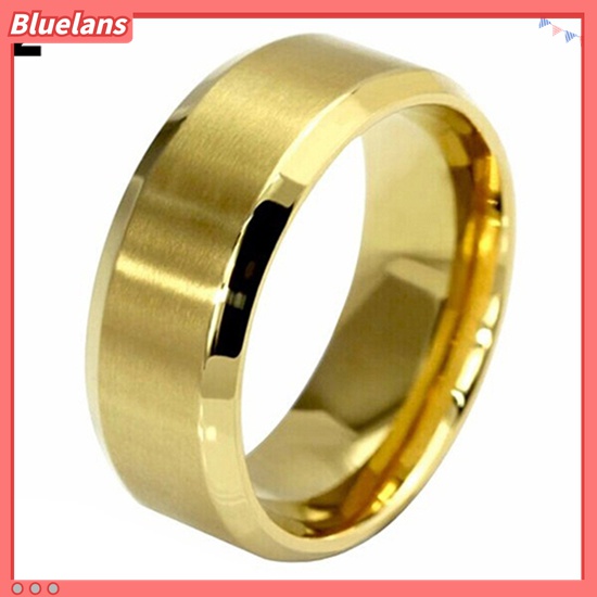 Nhẫn Thép Titan Mạ Vàng 18K Bản Rộng 8mm Kích Thước US 5-14