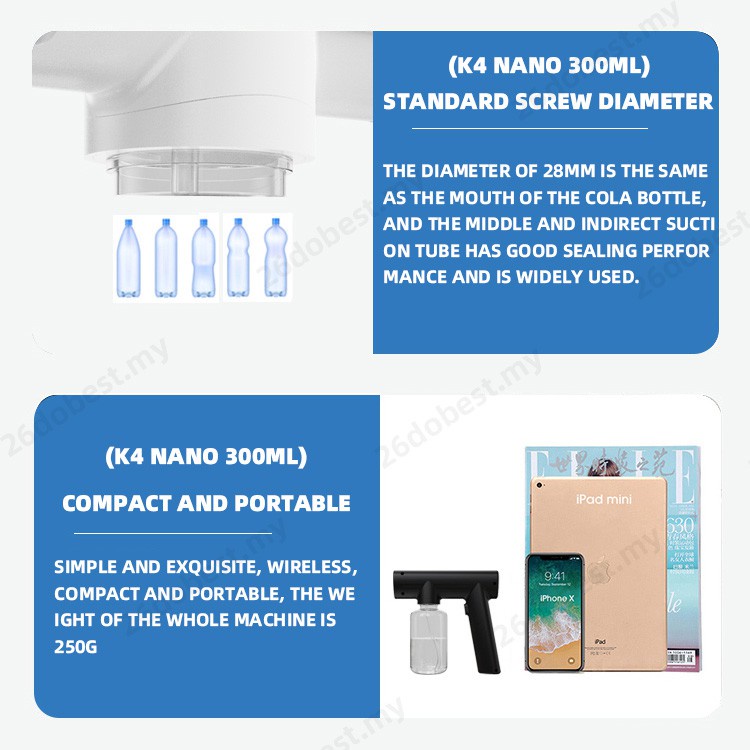 Máy Xịt Khử Khuẩn, Súng Phun Khử Khuẩn K5 PRO/XSD 030 Dùng Cho Văn Phòng, Cá Nhân, Gia Đình