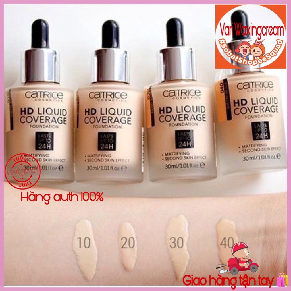 Kem nền Catrice HD Liquid Coverage 24h 30ml _ Hàng Chuẩn _ Vari Waxingcream