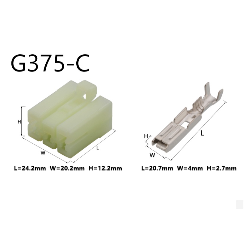 G375-Giắc cắm đầu nối ô tô 5 lỗ màu trắng 3mm