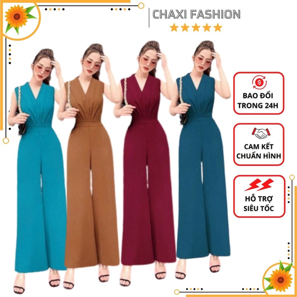 HÀNG THIẾT KẾ - JUMPSUIT DÀI ỐNG SUÔNG CỔ TIM SÁT NÁCH SANG CHẢNH - KBT106290