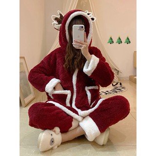 Bộ đồ ngủ/mặc nhà Giáng sinh lông thú siêu ấm