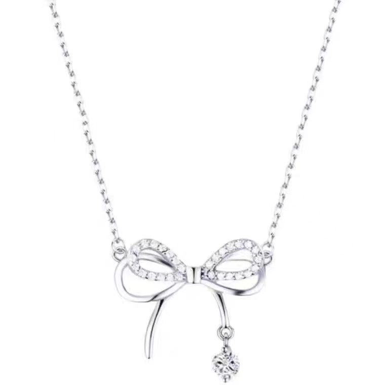 iF YOU Vòng cổ choker   kiểu nơ đính đá phong cách Hàn Quốc