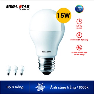 Combo 5 bóng đèn megastar ledbulb 7w 9w 12w 15w e27 6500k hoặc 3000k