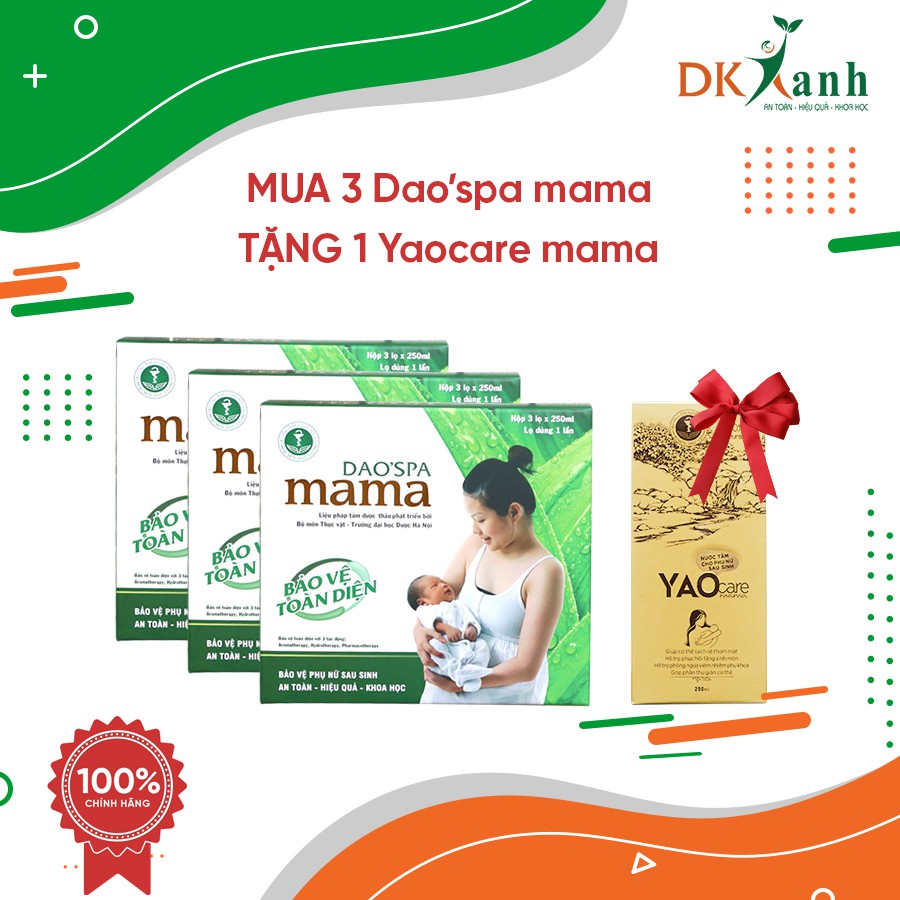 [HÀNG CHÍNH HÃNG 100%] Combo 3 hộp xông tắm sau sinh Dao'spa mama TẶNG QUÀ GIÁNG SINH (ĐƯỢC CHỌN QUÀ)